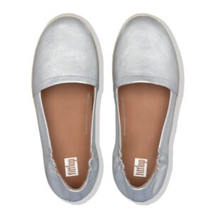 FitFlop Siren Leather Espadrilles Silver
