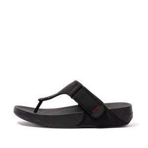 Trakk II All Black leather toe post Men’s sandal