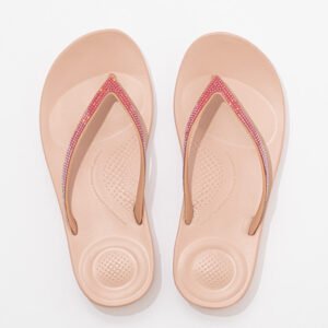 FitFlop iQushion Sparkle Ombre Nude flip flops