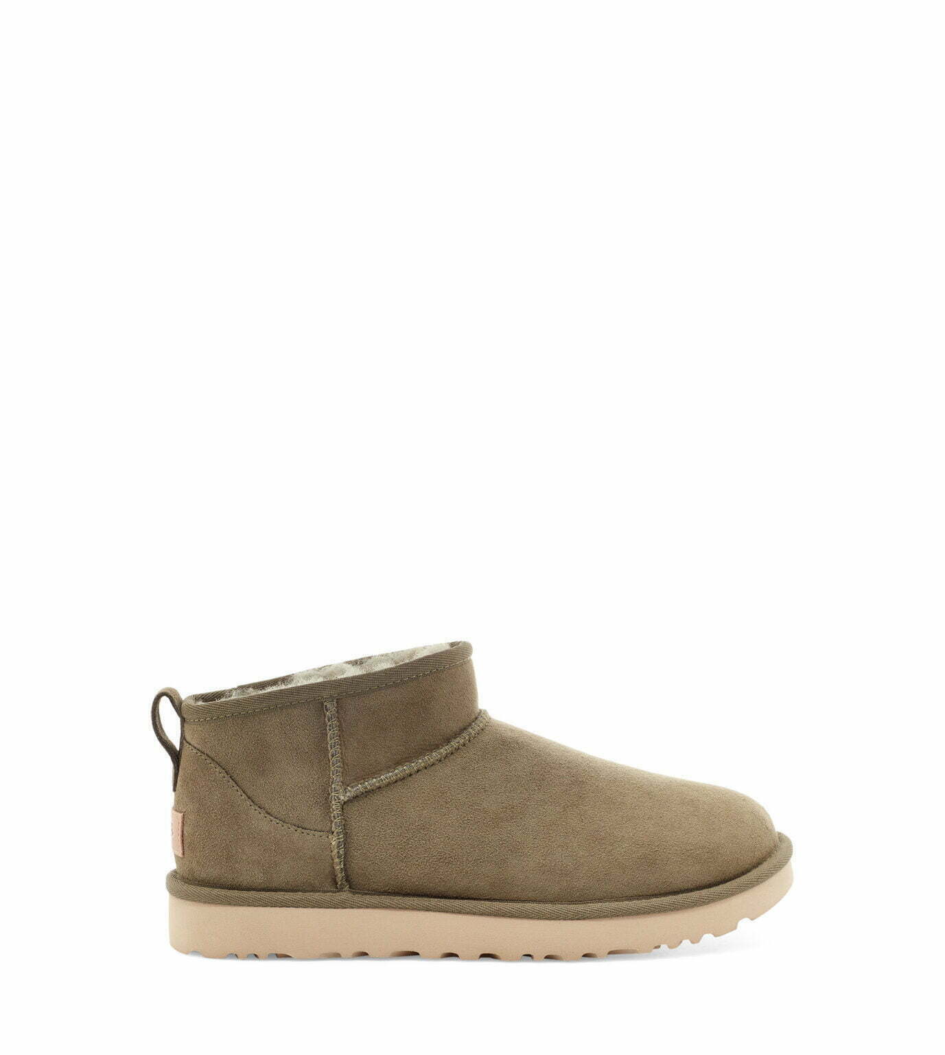 UGG Classic Ultra Mini Burnt Olive leather and sheep's wool boots