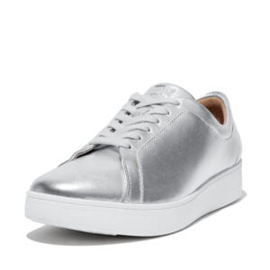FitFlop Rally Metallic leather Sneakers Silver